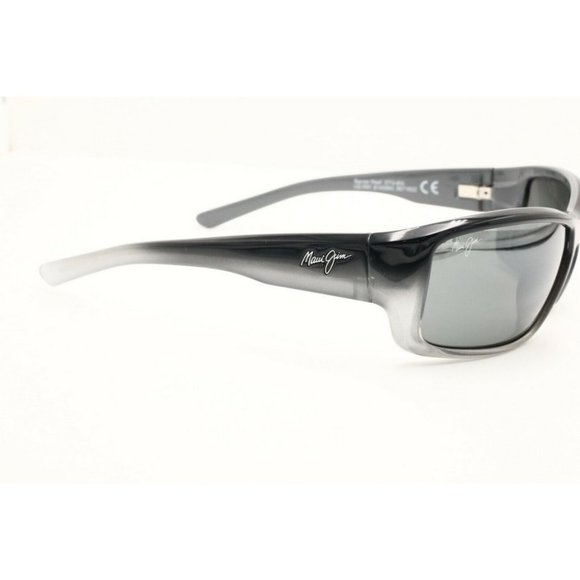 Maui Jim Barrier Reef MJ 792-14C Wrap Black Polarized Sunglasses Gray Lenses (B) - Picture 3 of 5